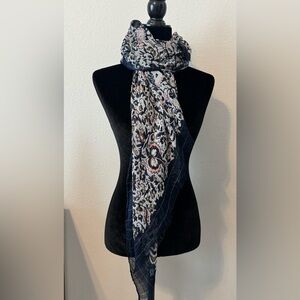 LOFT Floral Scarf Navy Blue Pink Lightweight
Scarf